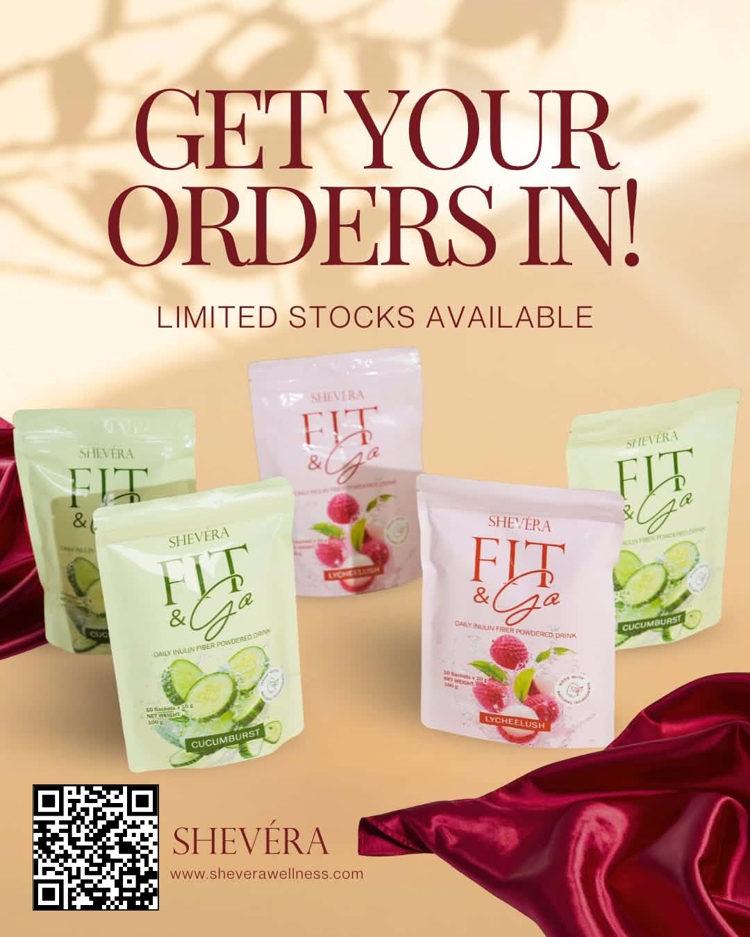 Shevéra Fit & Go special preorder: buy one pouch for PHP 649 or two pouches for PHP 1,233.